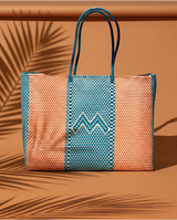 "M" Woven Tote Bag in Pastel