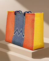 "M" Woven Tote Bag in Sunset