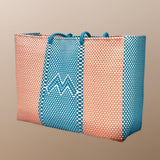 Designer basket bag for the famers market, beach, and travel.