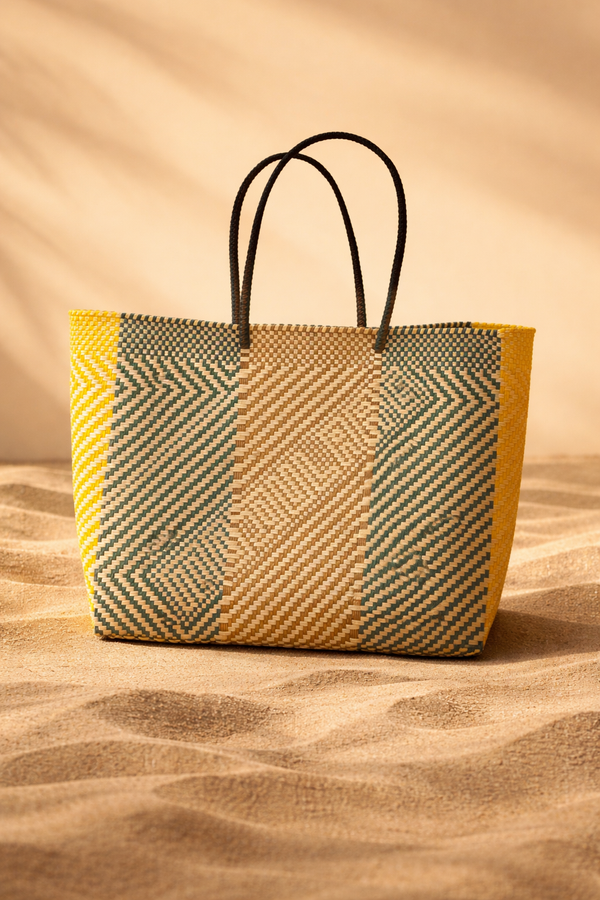 MODULARE Woven Tote Bag in Citrus
