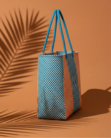 "M" Woven Tote Bag in Pastel