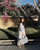 "M" Small Woven Tote in Wisteria