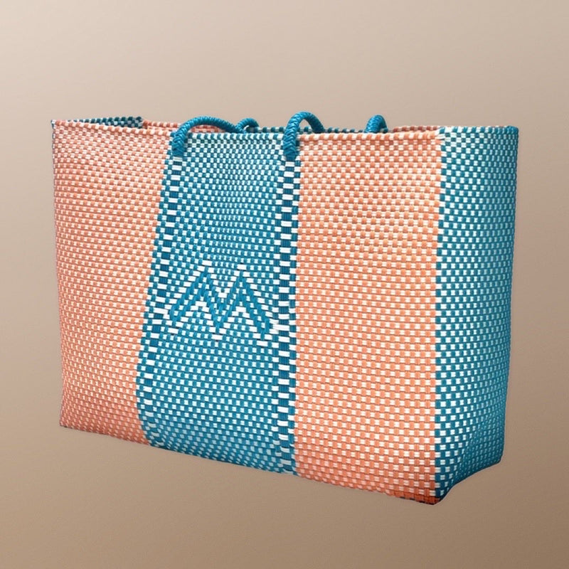 Designer basket bag for the famers market, beach, and travel. 