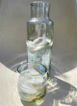 Amber Tint Glass Water Carafe + Cup