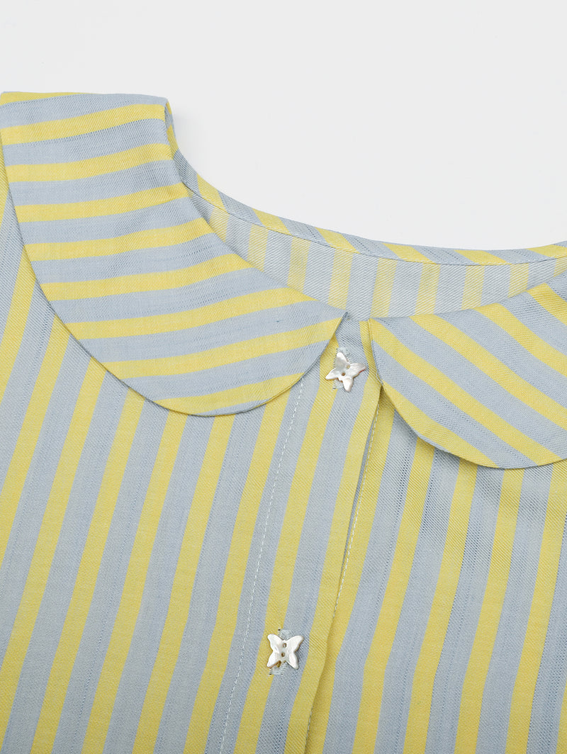 Striped Cotton Pajama Set | Capri