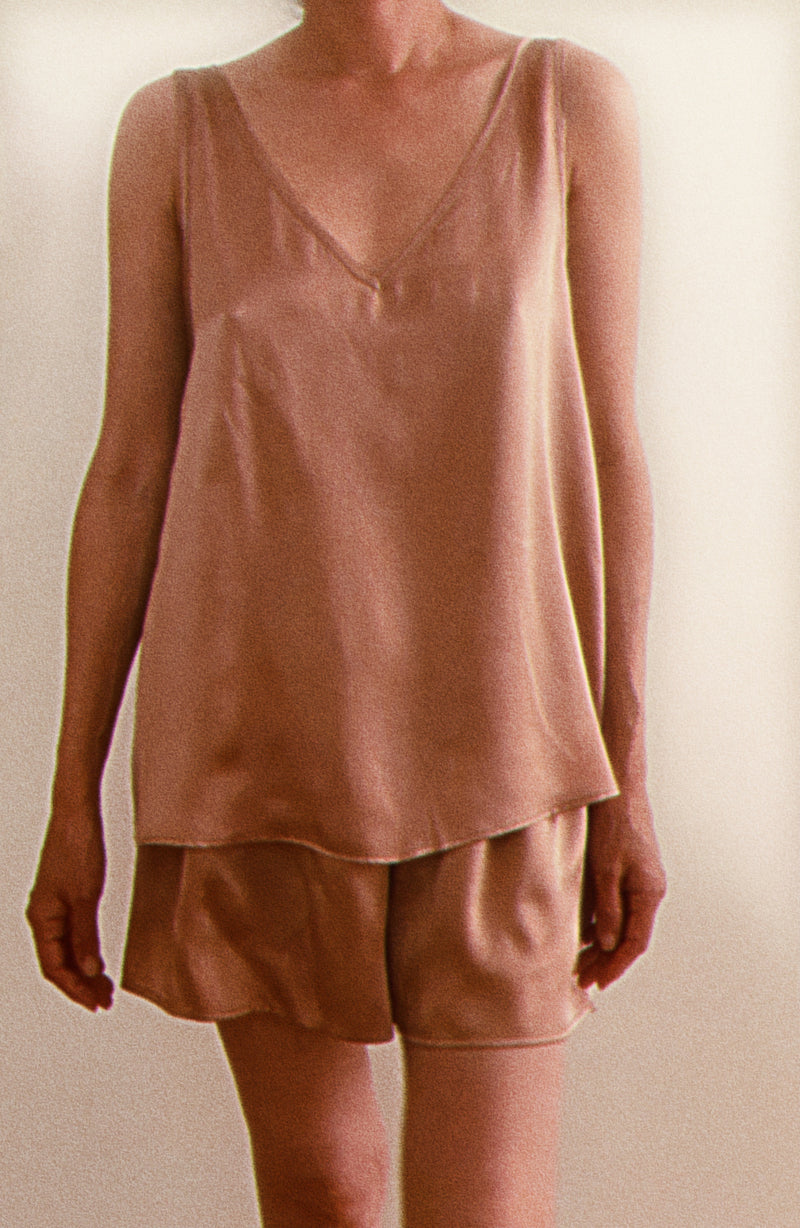Silk Tank Set | Nude