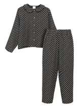 Elegant jacquard easy care loungewear. Elevated pajamas. 