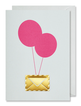 Heavy weight fine paper greeting card to send your birthday wishes. Joyful balloon design and comes with a gold metal paper clip. Designed by Marcel Baer for Octaevo.