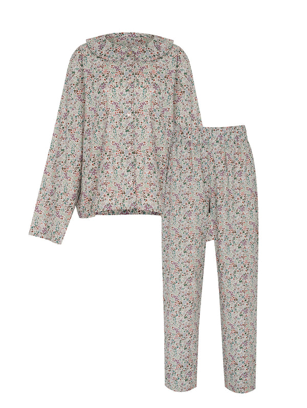 Summer  pajamas sleep set for the modern women. Japanese liberty print cotton. 